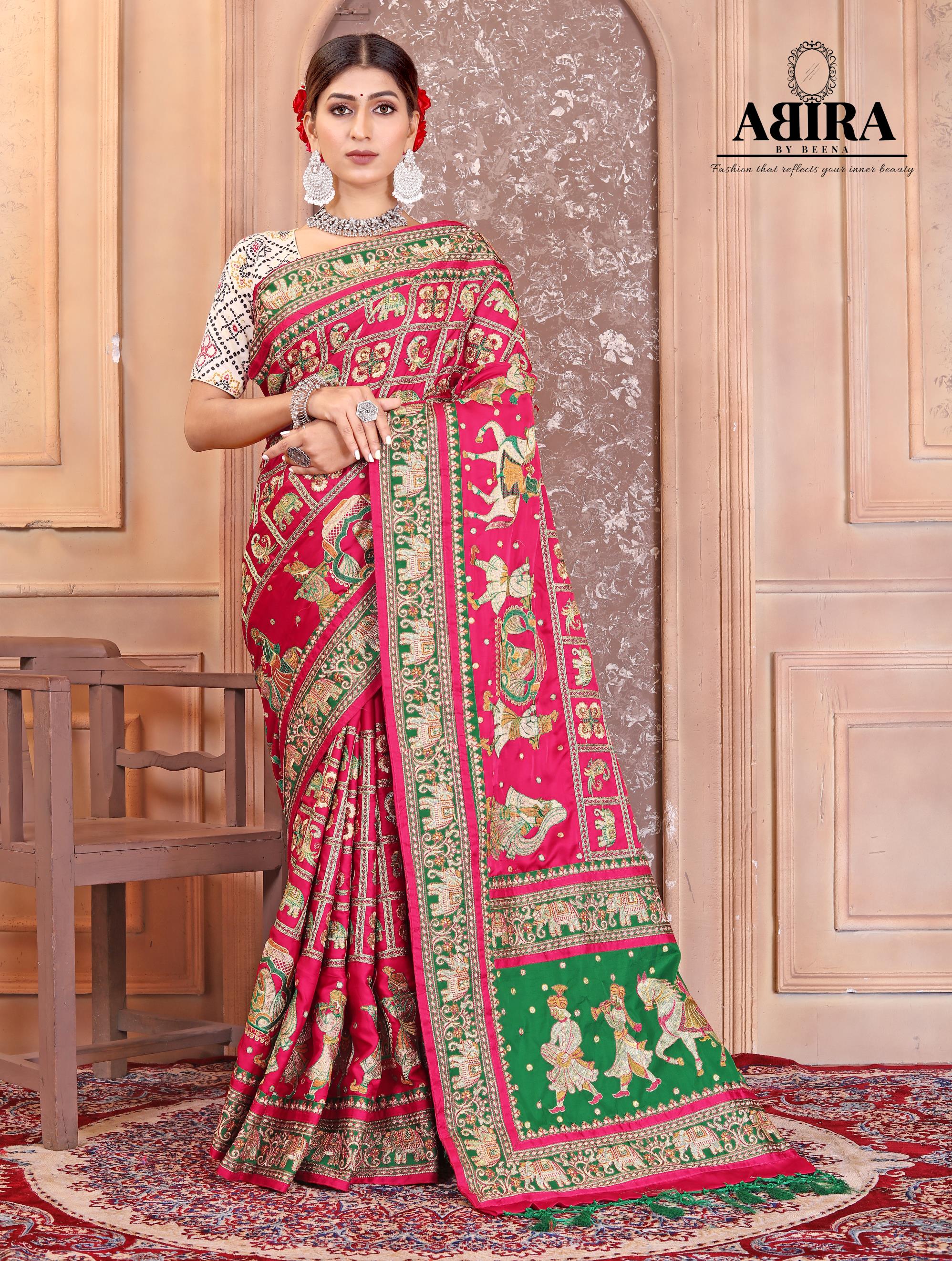 Maroon Gaji Silk Checks Gharchola Saree with Peacock and Elephant Motifs |  Wedding lehenga designs, Saree collection, Saree styles