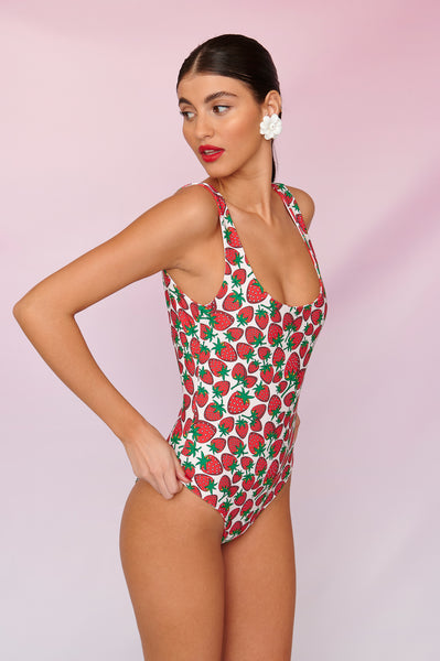 one piece double faced swimsuit