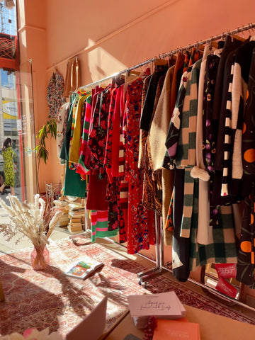 store view with bright, colourful clothes