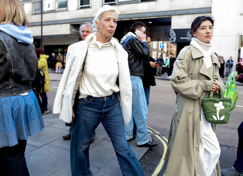 two women in minimal outfits