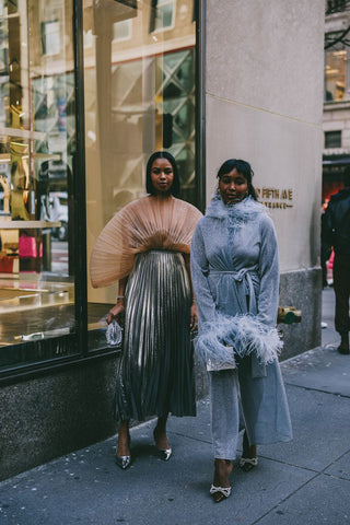 women with tulle pastel outifts