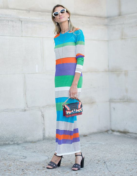 multicoloured knitted dress