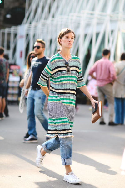 multicoloured knitted dress