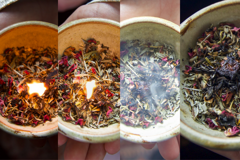 here are the three steps of burning loose incense