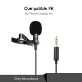 1.5m Mini Portable Lavalier Microphone Condenser Clip-on Lapel Mic Wired Mikrofo/Microfon for Phone for Laptop PC