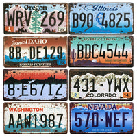 NEW Reproduction Vintage Metal License Plate Wall Decor USA Texas New York California Car Number Bar Pub Garage Tin Signs & Plaques