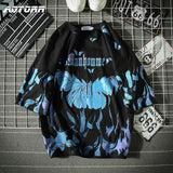Blue Butterfly T Shirt Men 2021 Harajuku Hip Hop Short Sleeve Tees Casual Tops Streetwear Oversized T Shirts Cotton Mens Clothes