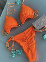 Bikini Set 2022 Swimwear Adjustable Bandage Swimsuit Woman Sexy Bathing Suits Solid Bikinis Triangle Female Summer Beachwear