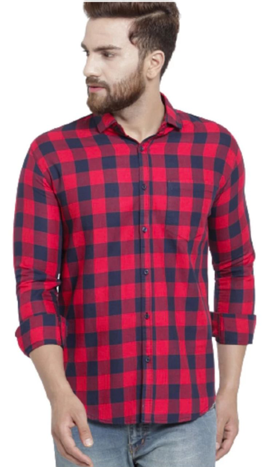 Slim Men's Checkered Fit Casual Shirt Red – Online Store
