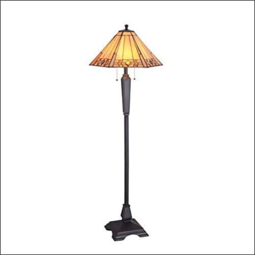 Bronze Honey Amber Mica Stained Glass Floor Lamp With An Art Deco Flair From Home Arts Center