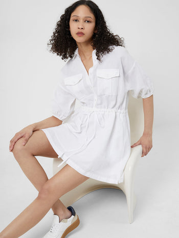 EU | White French Dresses Connection Sale Women\'s