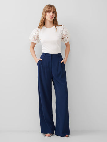 Jyate Blue Office Women'S Pants 2023 Fashion Loose Full Length Ladies  Trousers Casual High Waist Wide Pants For Women Streetwear - AliExpress