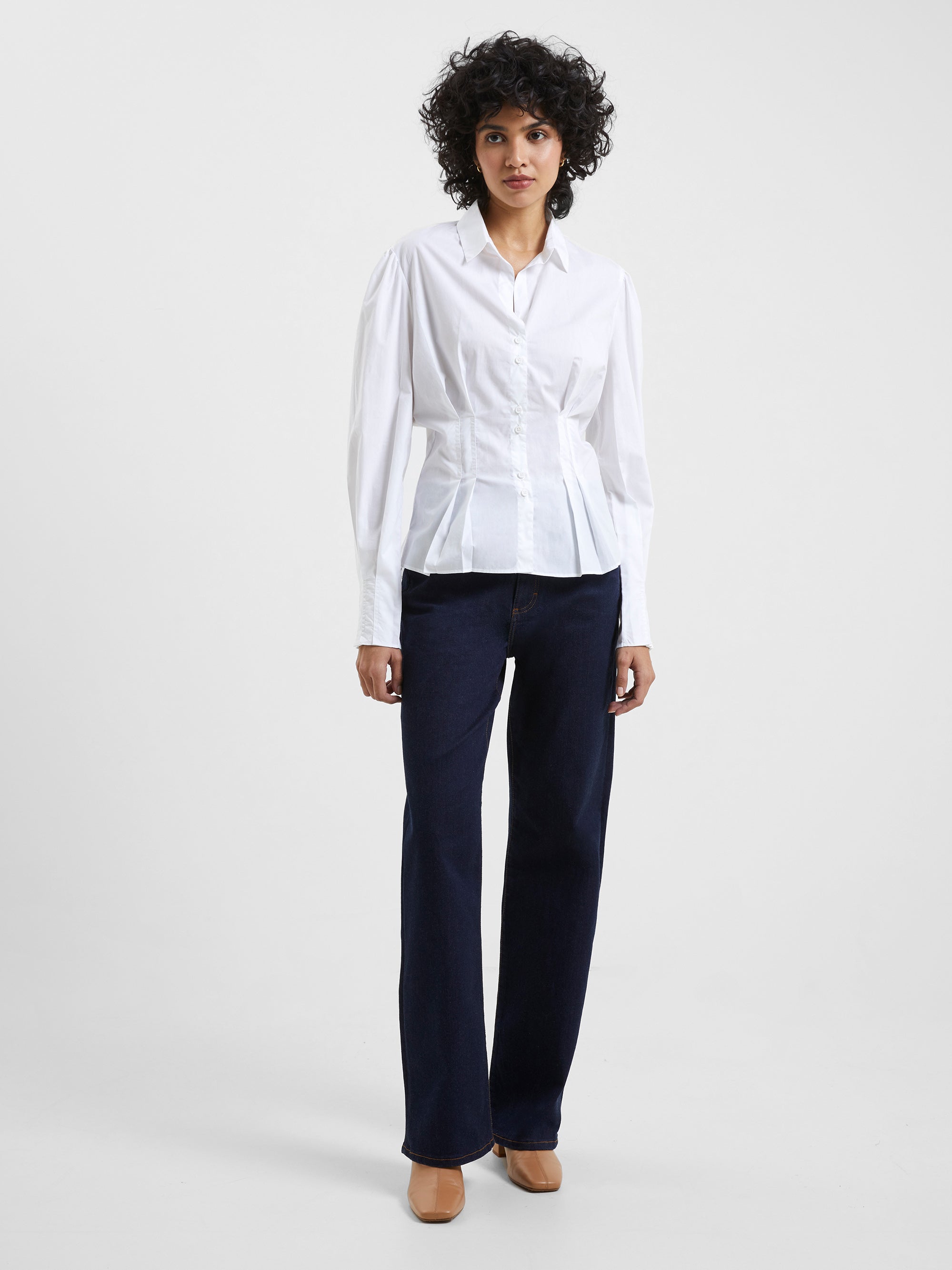 MK Stretch Organic Cotton Poplin Cropped Shirt