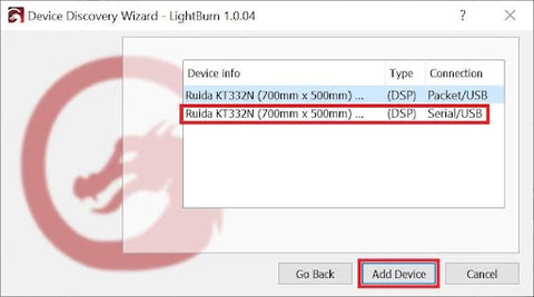 Lightburn Software von CO2 Laser Graviermashine