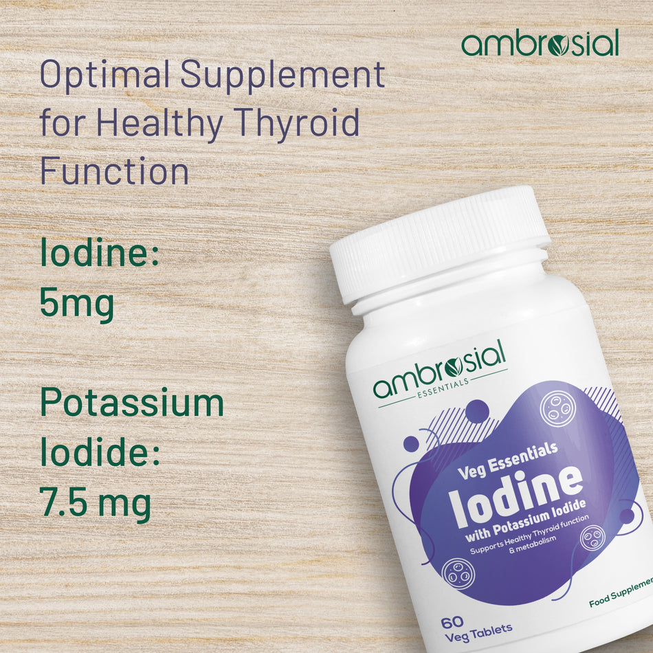 Ambrosial Iodine with Potassium Iodide-Thyroid Support Supplement ...