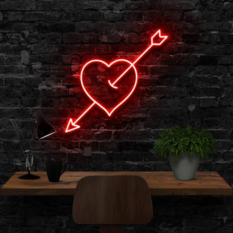 neon heart light for wall