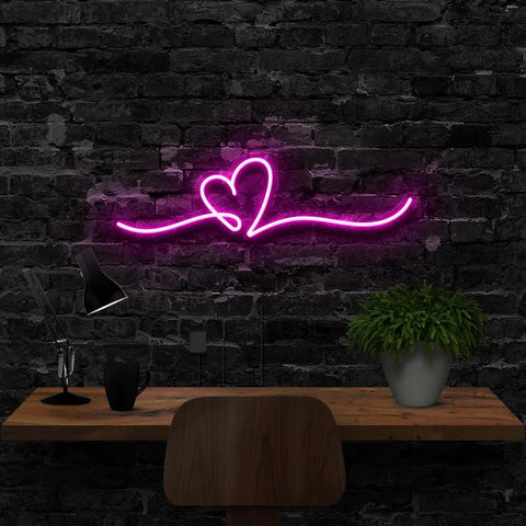 pink heart neon sign