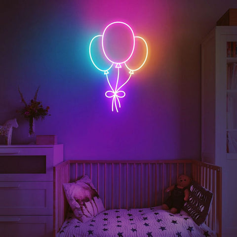 Black neon sign aesthetic balloon