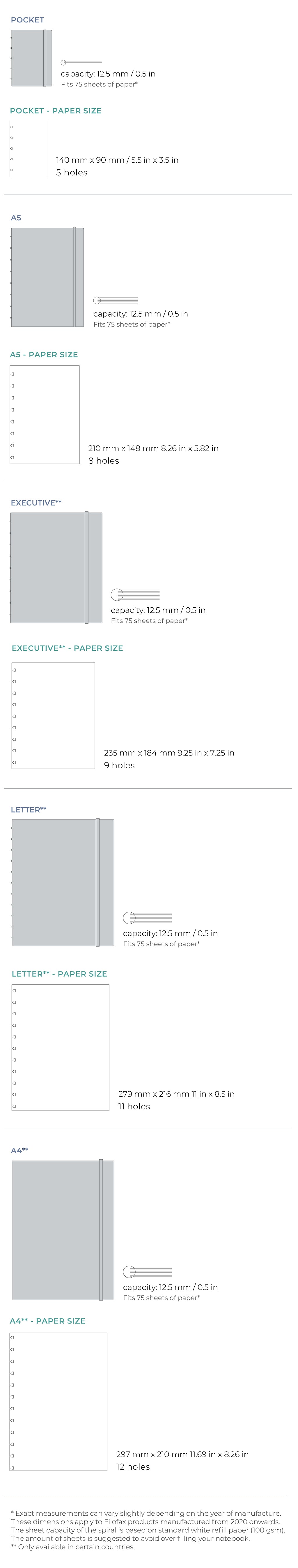 Notebook Size Guide