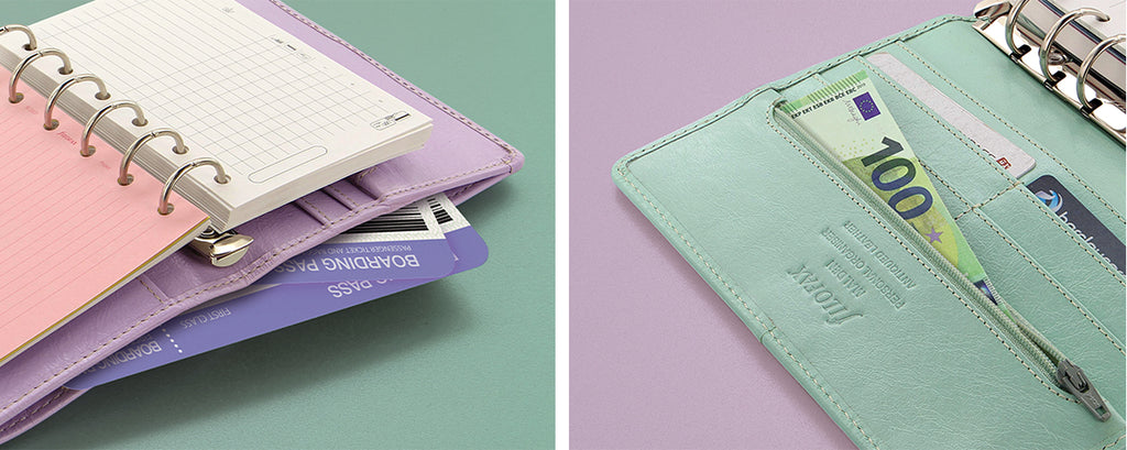 Slip and zip pockets, card holders and great details