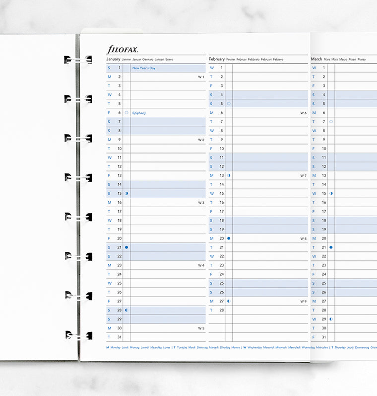 Refillable Notebook Year Planner Refill - A5 2023 | Filofax – Filofax UK