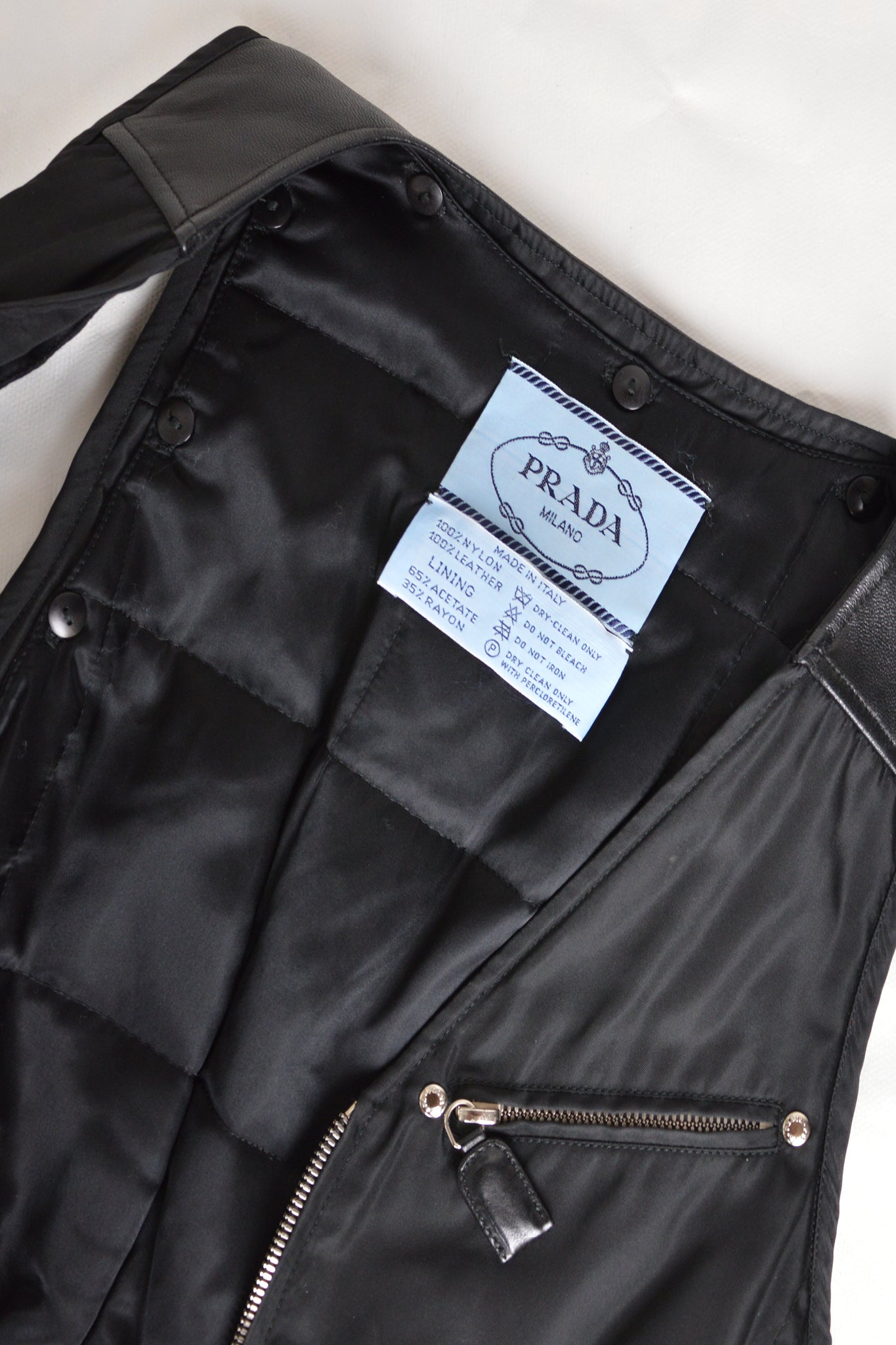 Prada - Sleeveless Leather & Nylon Jacket MASUL MASUL