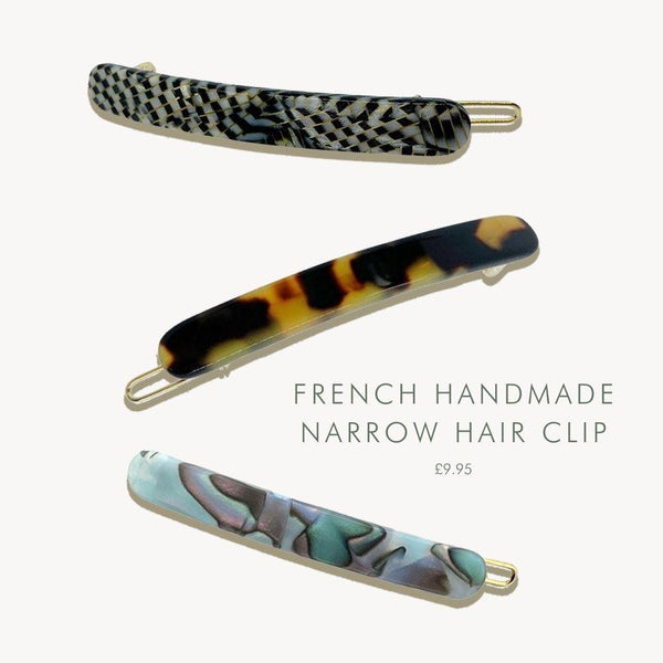 french handmade narrow hair clip