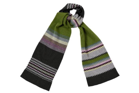bufanda en zigzag de lana de cordero