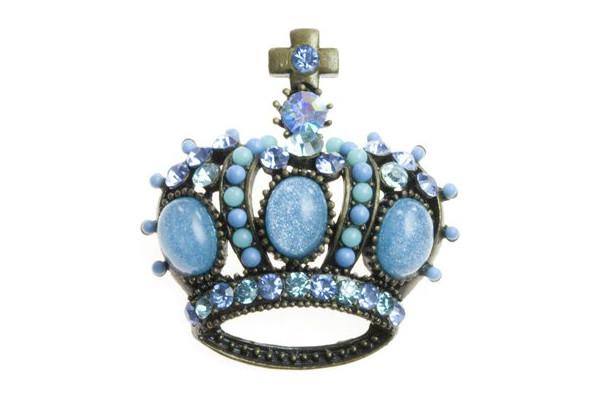 blue crown brooch