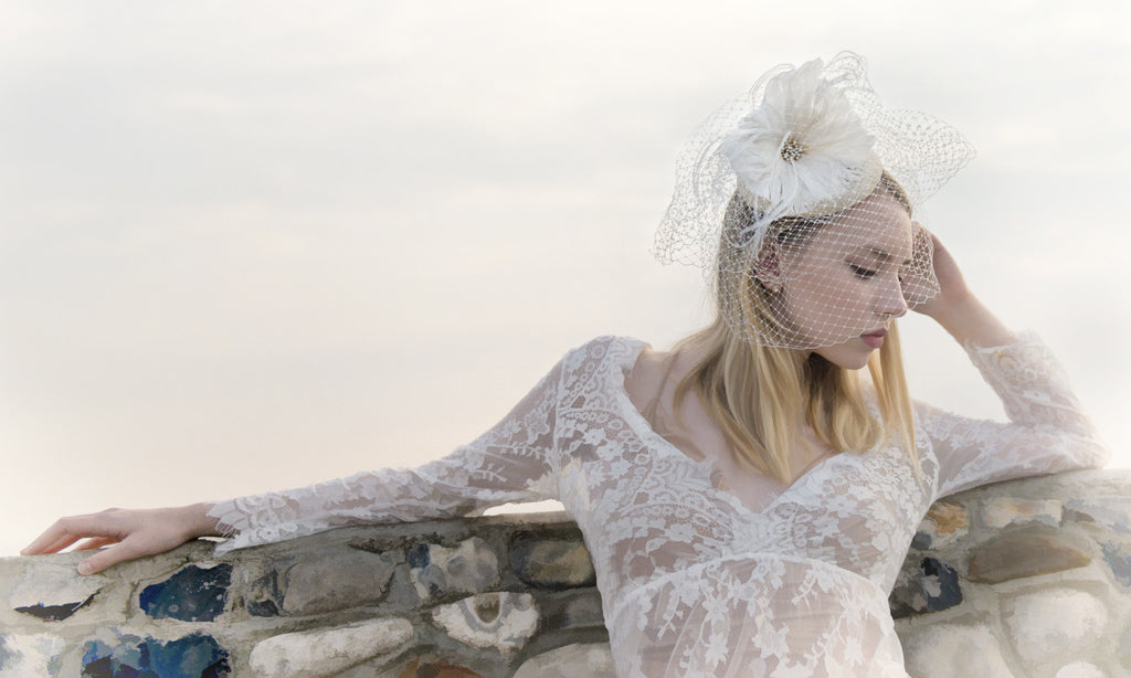 white fascinator