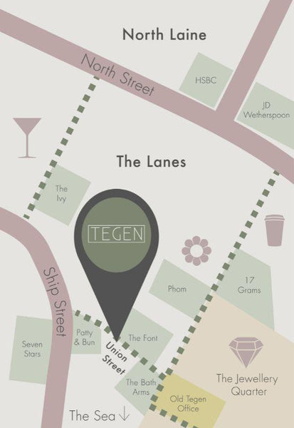 FIND US Tegen Accessories MAP Kingslake House BN1 1HA 