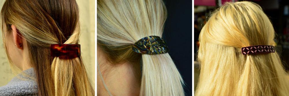 daisy barrette - oval barrette - tortoiseshell barrette