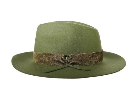 sombrero fedora cendre verde caqui alpachura