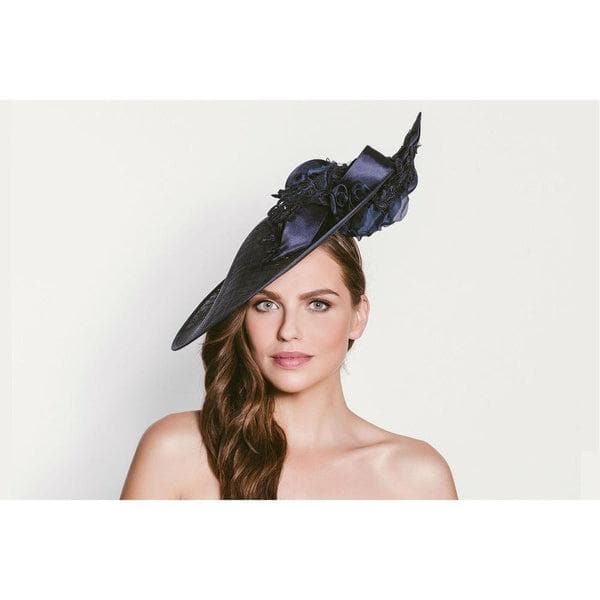 navy disc fascinator