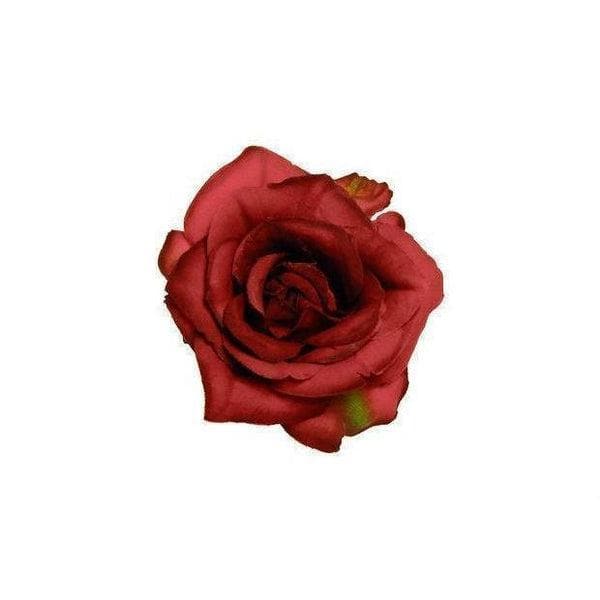 small red rose hair clip