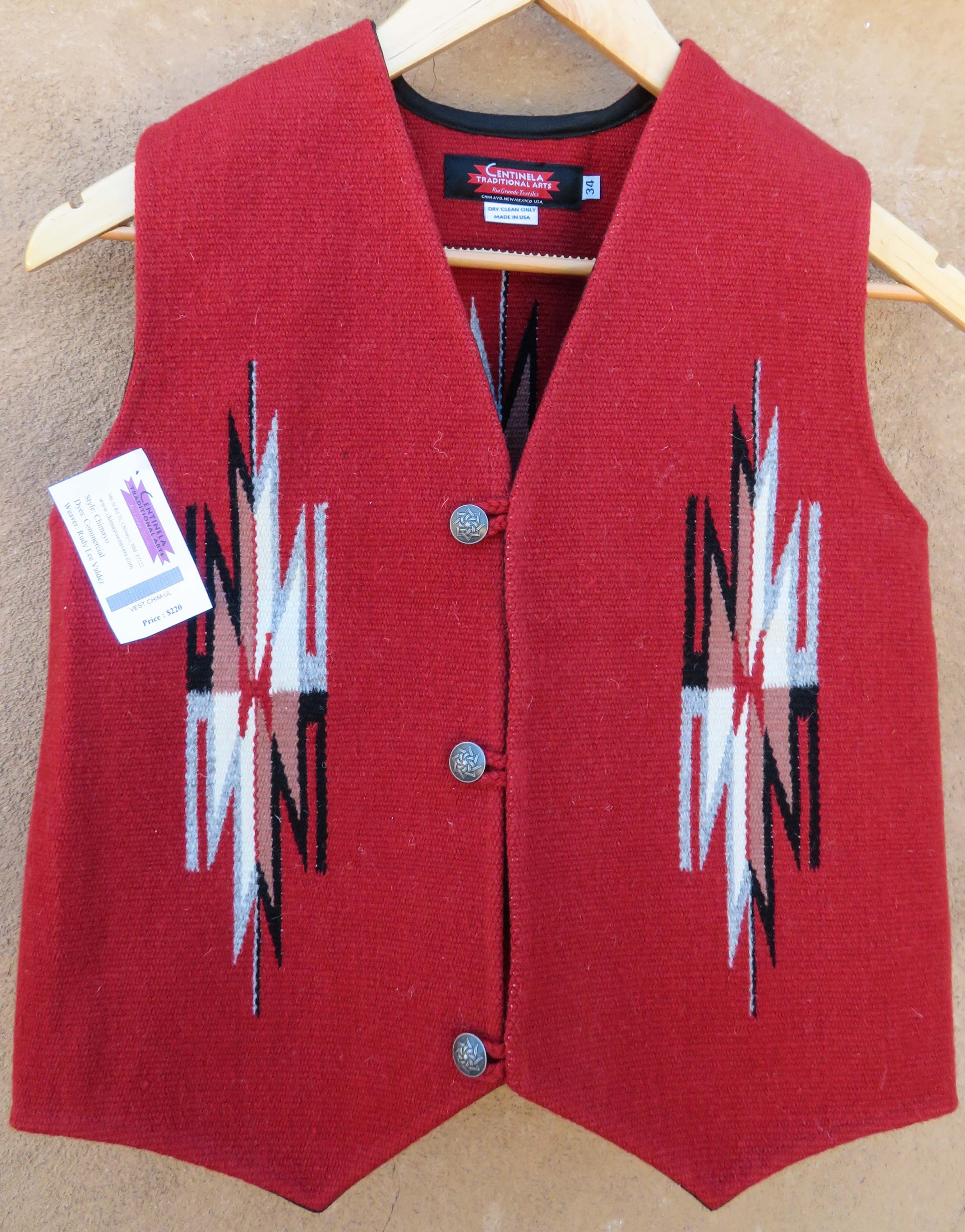 5231904 - Chimayo vest, handwoven wool, unlined-Chimayo Vest