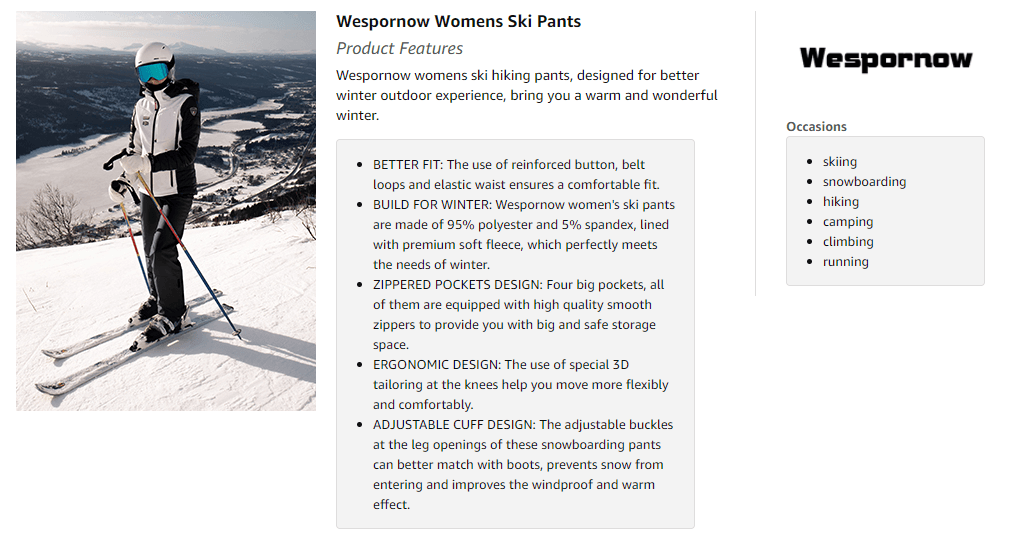 Women Warm Outdoor Winter Hiking Pants 06