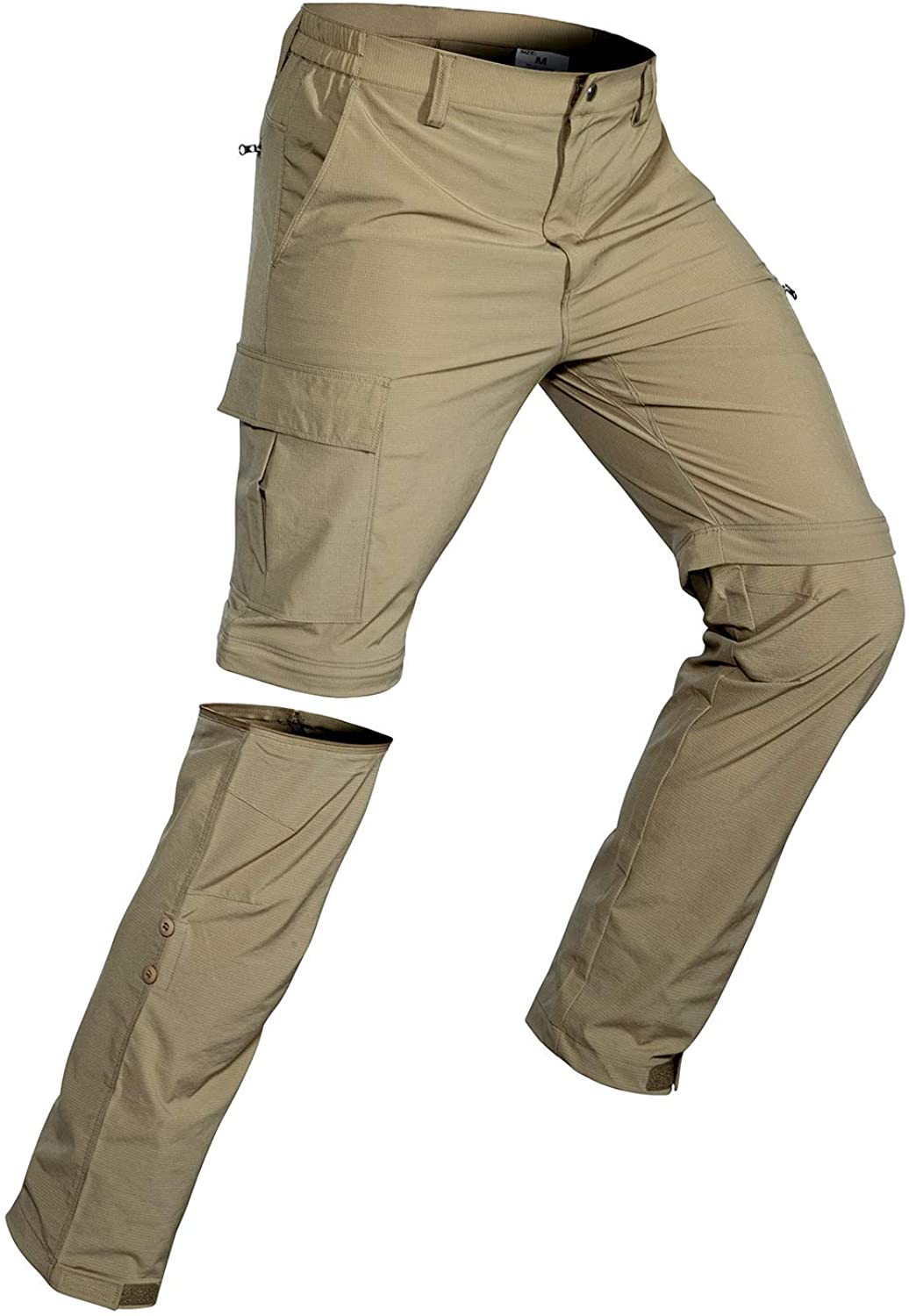 Men's Breathable Cargo Convertible Hiking Pants - Wespornow Brown / 3X-Large