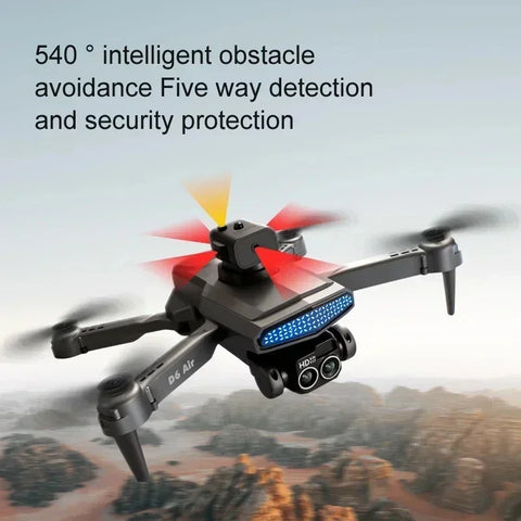 D6 Pro Drone 8K Dual Camera, 5-Sided Obstacle Avoidance, Brushless Motors, Foldable, EIS Stabilization