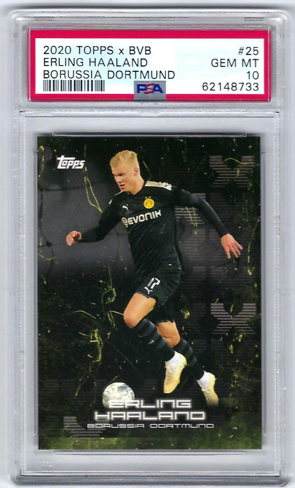 ERLING HAALAND 2020 Topps x BVB Borussia Dortmund 25 RC Rookie PSA