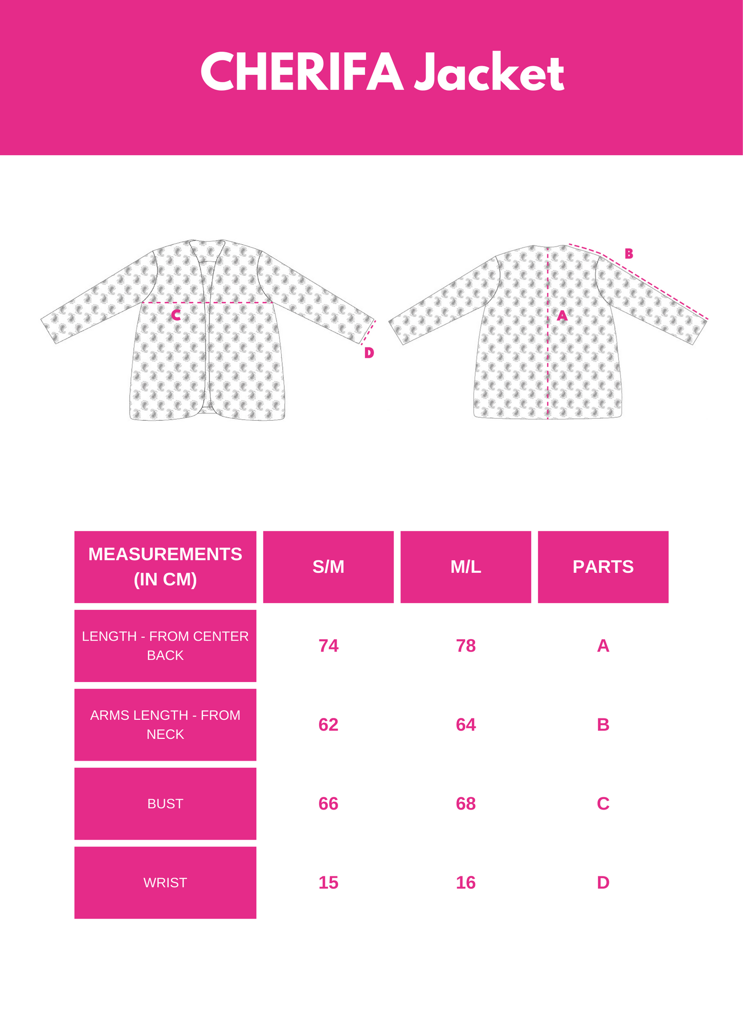 SIZE GUIDE CHERIFA