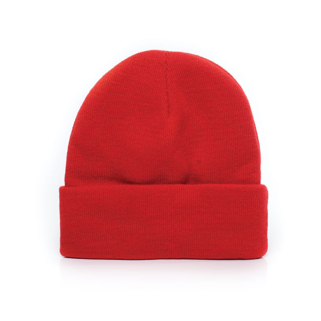 Varsity Red Acrylic Rib Knit Beanie Hat Delusion Mfg Delusion Mfg