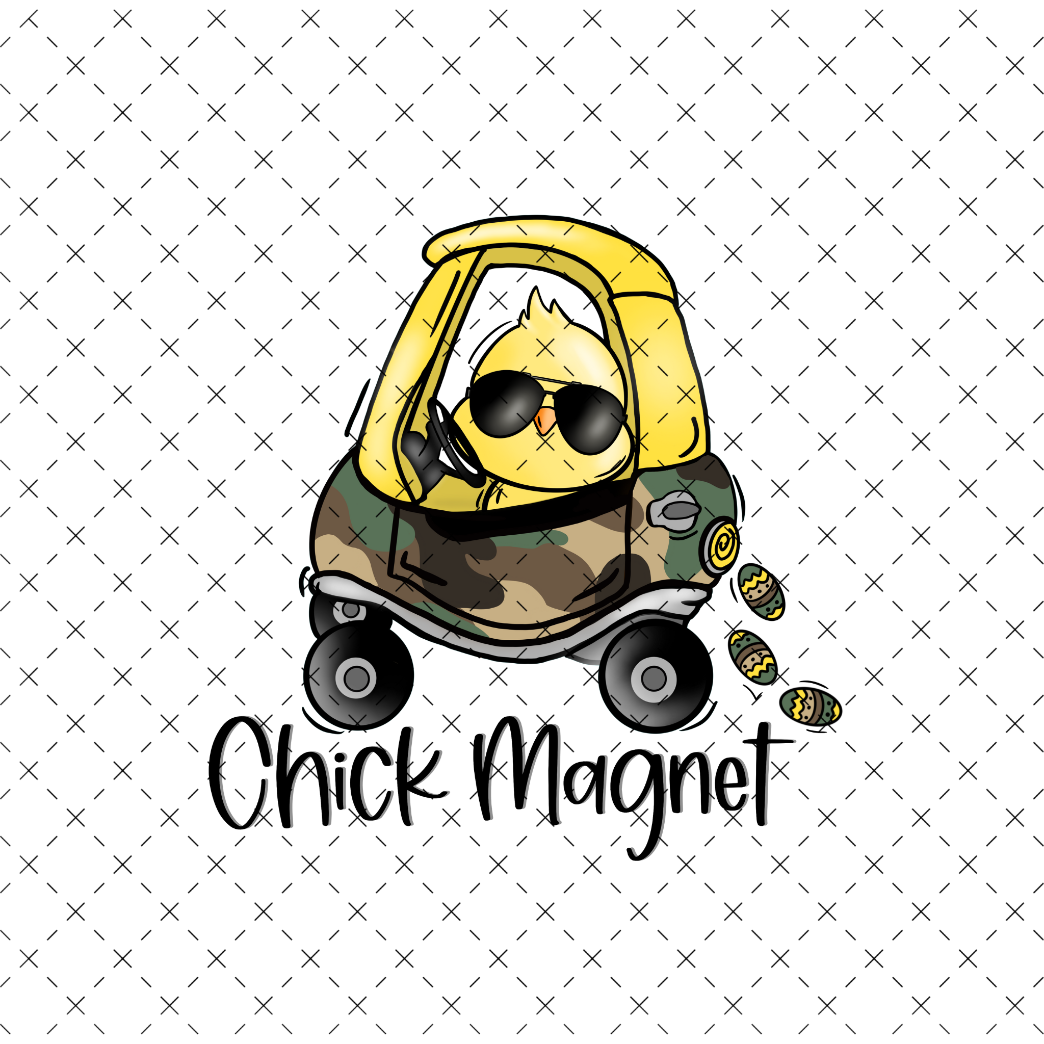 Chick Magnet Car Easter DTF Print