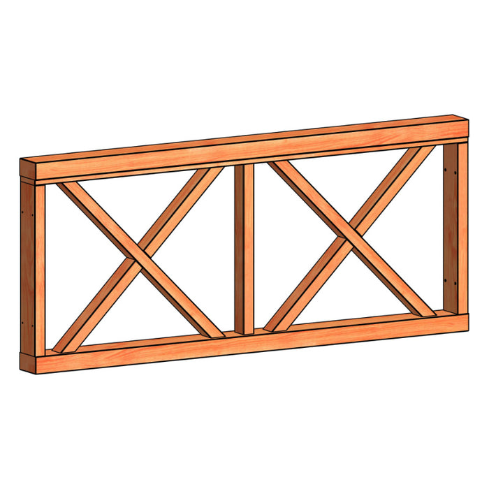 Buitenlander Middelen Het formulier Douglas Veranda Kruis Hekwerk - Hout gemak