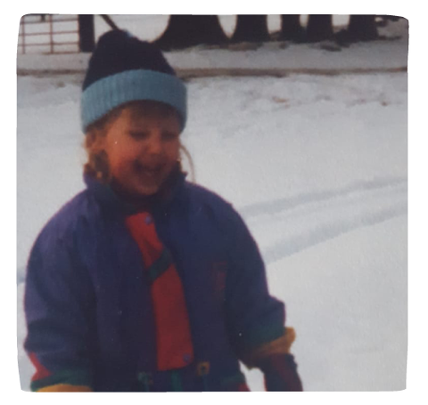 Zoe on the farm in the snow