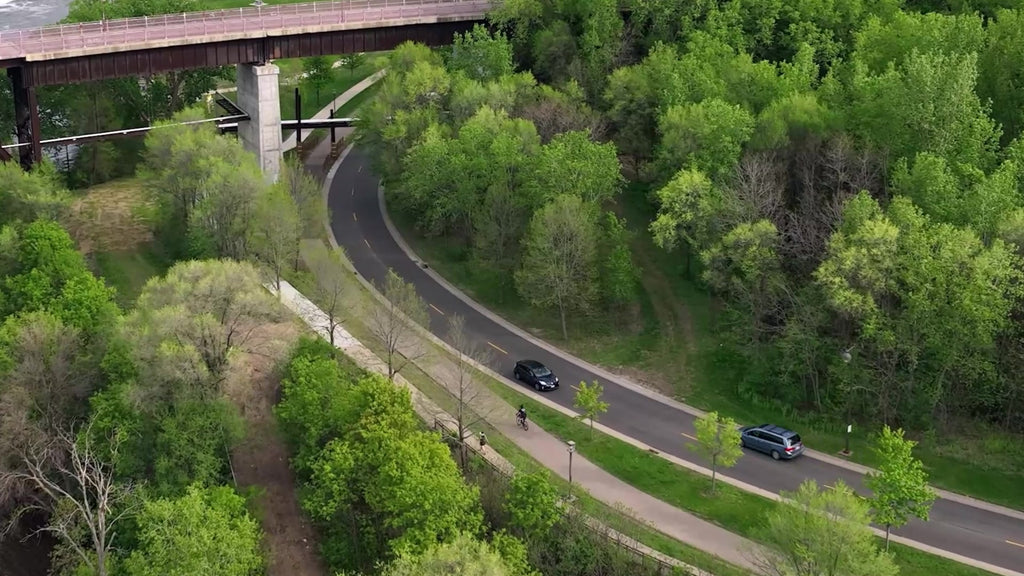 aerial photo minneapolis bike path bike to bites