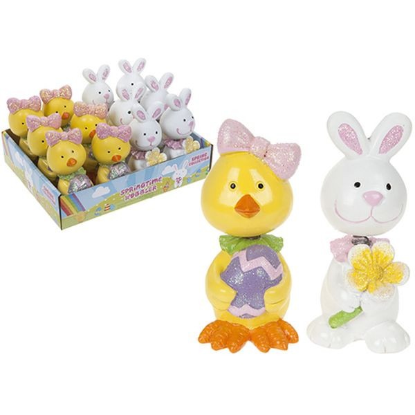 View 2 Assorted Resin Easter Wobblers W glitter In 12pc Display Tray information