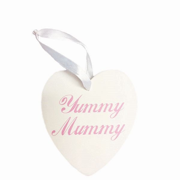 View Exclusive to Angel Yummy Mummy wooden hanging heart Pink information