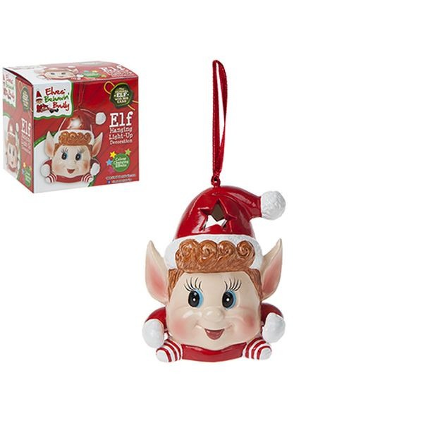 View 3 Inch Elf Ornament With 3 Col Changing Light In Printed Box information