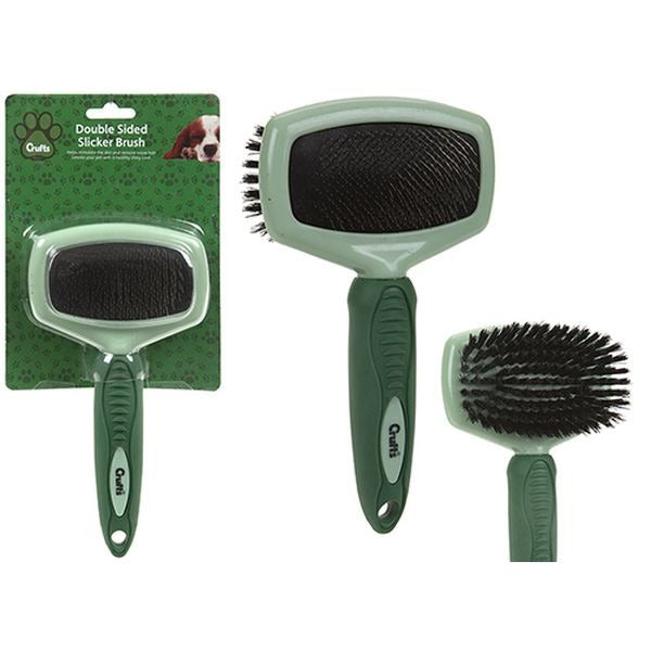 View Crufts Soft Grip Double Bristleslicker Brush On Blister Card information